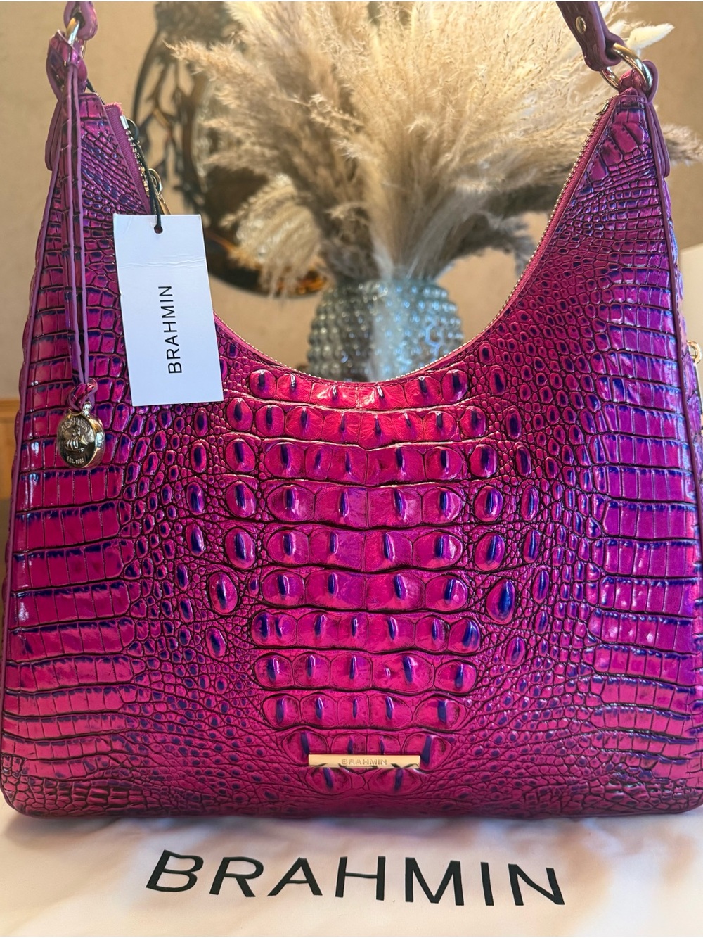 Brahmin voltage violet Tabitha Shoulder Bag in Fuchsia nwt - Picture 3 of 7